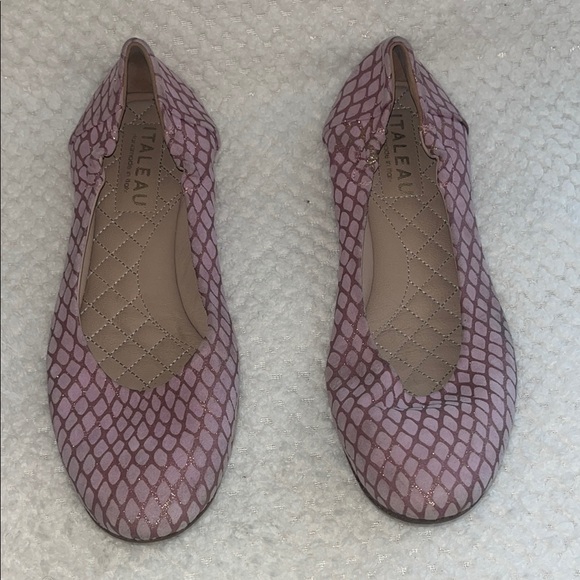 Italeau Shoes - Italeau Chateau Vera Waterproof Suede Leather Ballet Flats in Cibria Size 41